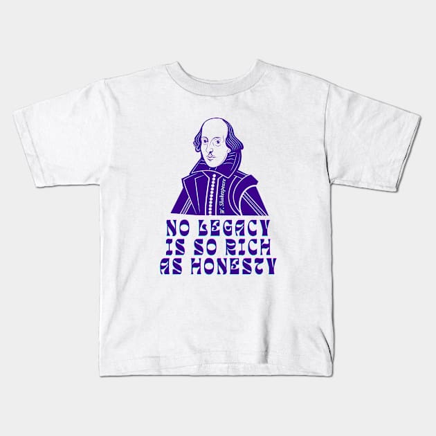 William Shakespeare face and quote Kids T-Shirt by artbleed